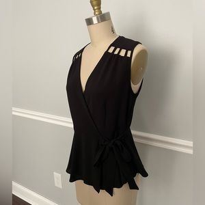 Monteau wrap side tie black tank top- size M